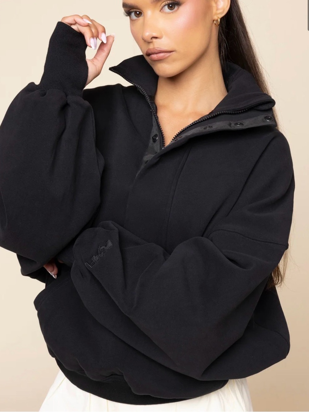 Popflex Ooey Gooey Half Zip Sweater - Black s/m